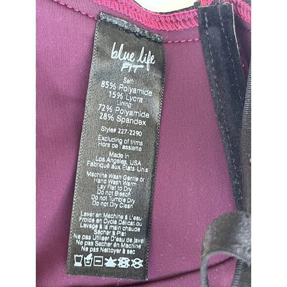Blue Life Fit Bralette L Burgundy Exhale Velvet Bralette in Garnet Size L - Picture 16 of 16